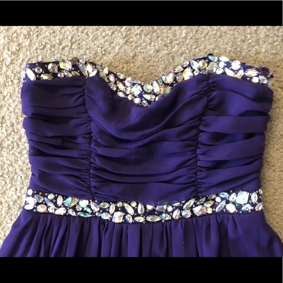 Windsor sequins Rhinestones strapless Purple dress size 7 - Picture 4 of 15